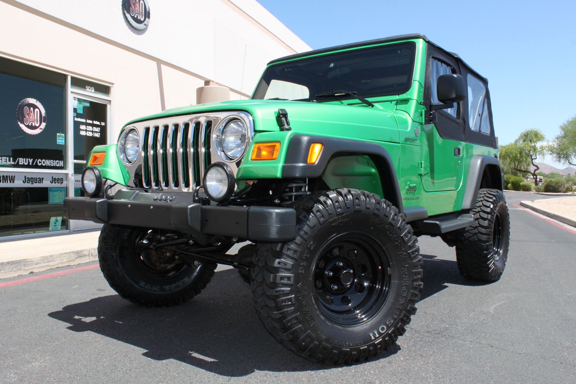 Electric lime green jeep shop wrangler for sale